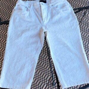 Ralph Ralph Lauren Black Label Vintage White Eyelet Cropped Sz. 12‎ Jeans